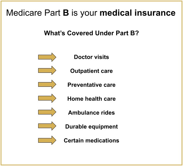 Medicare Part B covers 80% of your medical costs when you visit the doctor