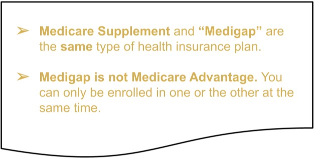 Medicare Supplement and Medigap are the same type of health insurance plan
